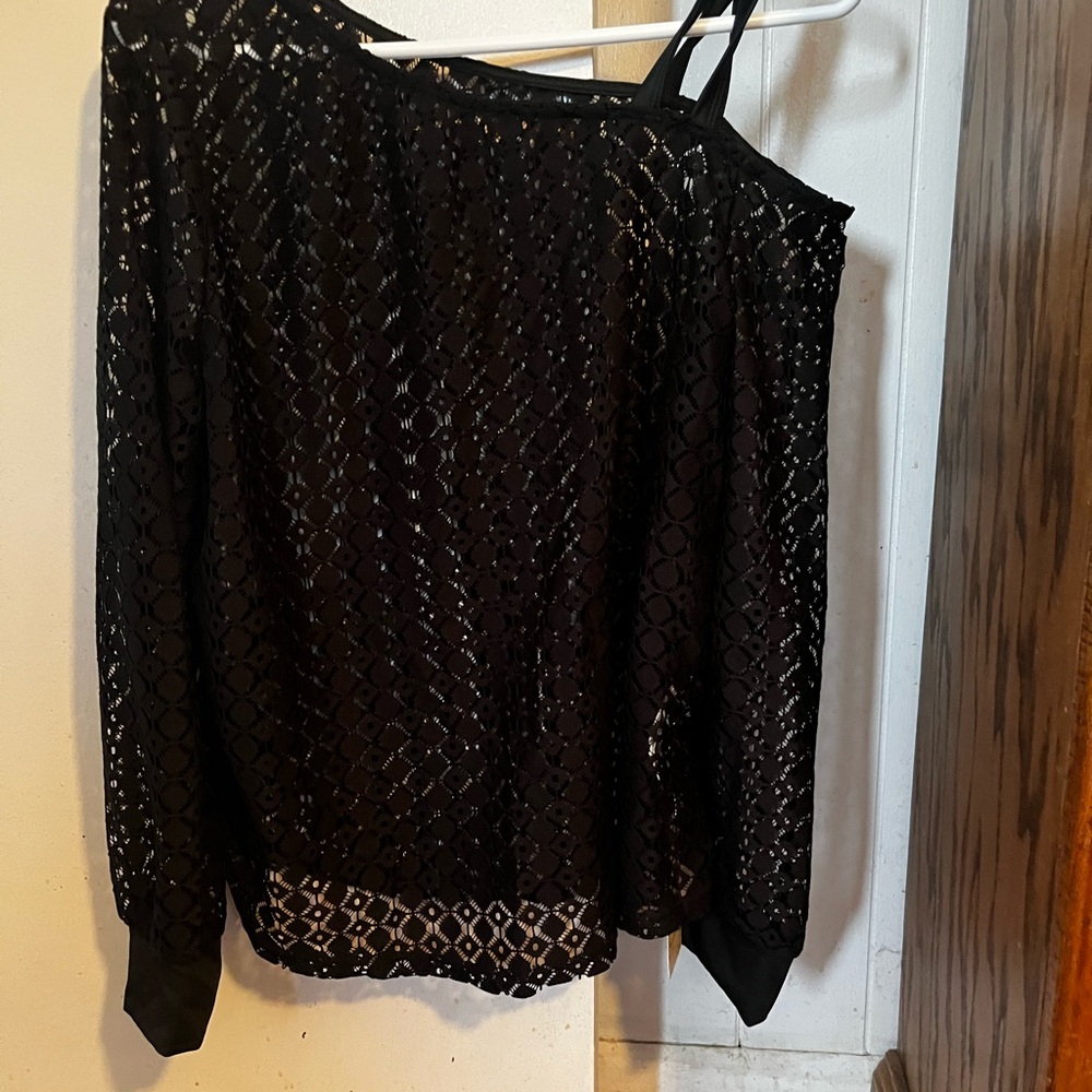 Black Lace Off-Shoulder Top